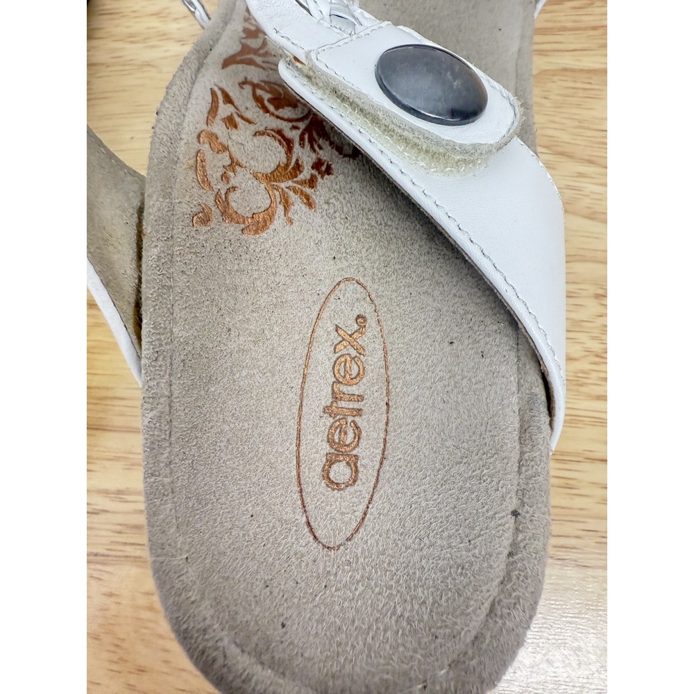Aetrex Lydia Adjustable Wedge slip on sandal white size 10‎ #50 - Picture 6 of 10
